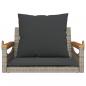 Preview: Hängesessel mit Kissen Grau 63x62x40 cm Poly Rattan