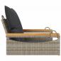 Preview: Hängesessel mit Kissen Grau 63x62x40 cm Poly Rattan