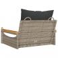 Preview: Hängesessel mit Kissen Grau 63x62x40 cm Poly Rattan