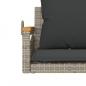 Preview: Hängesessel mit Kissen Grau 63x62x40 cm Poly Rattan