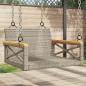 Preview: ARDEBO.de - Hängesessel Grau 63x62x40 cm Poly Rattan