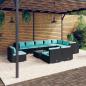 Preview: ARDEBO.de - 11-tlg. Garten-Lounge-Set mit Kissen Poly Rattan Schwarz