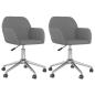 Preview: Esszimmerstühle 2 Stk. Drehbar Hellgrau Stoff