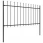 Preview: Gartenzaun mit Speerspitzen Stahl 3,4 x 1 m Schwarz