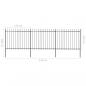 Preview: Gartenzaun mit Speerspitzen Stahl 5,1 x 1,5 m Schwarz