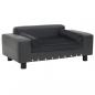 Preview: ARDEBO.de - Hundesofa Dunkelgrau 81x43x31 cm Plüsch und Kunstleder