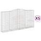 Preview: Gabionen mit Hochbogen 5 Stk. 400x50x200/220cm Verzinktes Eisen