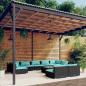 Preview: ARDEBO.de - 10-tlg. Garten-Lounge-Set mit Kissen Schwarz Poly Rattan