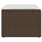 Preview: Gartenhocker mit Kissen Braun 55x55x37 cm Poly Rattan