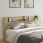 Preview: ARDEBO.de - LED-Kopfteil mit Ablagen Sonoma-Eiche 220x16,5x103,5 cm