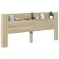 Preview: LED-Kopfteil mit Ablagen Sonoma-Eiche 220x16,5x103,5 cm
