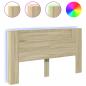 Preview: LED-Kopfteil mit Ablagen Sonoma-Eiche 180x16,5x103,5 cm
