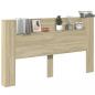 Preview: LED-Kopfteil mit Ablagen Sonoma-Eiche 180x16,5x103,5 cm