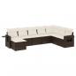 Preview: 8-tlg. Garten-Sofagarnitur mit Kissen Braun Poly Rattan