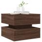 Preview: Couchtisch mit LED-Leuchten Braun Eichen-Optik 50x50x40 cm