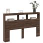 Preview: LED-Kopfteil mit Ablage Braun Eichen-Optik 160x17x102 cm