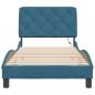 Preview: Bettgestell mit LED-Leuchten Blau 90x190 cm Samt