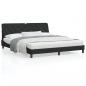 Preview: ARDEBO.de - Bettgestell mit LED-Leuchten Schwarz 180x200 cm Samt