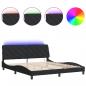 Preview: Bettgestell mit LED-Leuchten Schwarz 180x200 cm Samt