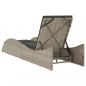 Preview: Sonnenliege mit Auflage Hellgrau 60x205x73 cm Poly Rattan