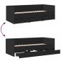 Preview: Tagesbett mit Schubladen Schwarz 75x190 cm Holzwerkstoff