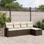 Preview: ARDEBO.de - 5-tlg. Garten-Sofagarnitur mit Kissen Braun Poly Rattan