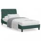 Preview: ARDEBO.de - Bett mit Matratze Dunkelgrün 90x190 cm Samt