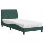 Preview: Bett mit Matratze Dunkelgrün 90x190 cm Samt