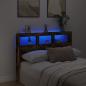 Preview: LED-Kopfteil mit Ablagen Räuchereiche 140x17x102 cm