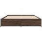 Preview: Bettgestell Braun Eichen-Optik 150x200 cm Holzwerkstoff Metall