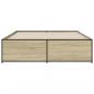 Preview: Bettgestell Sonoma-Eiche 140x200 cm Holzwerkstoff und Metall