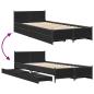 Preview: ARDEBO.de - Bettgestell mit Schubladen Schwarz 90x200 cm Holzwerkstoff