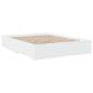 Preview: Bettgestell mit Schubladen Weiß 150x200 cm Holzwerkstoff