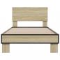 Preview: Bettgestell Sonoma-Eiche 100x200 cm Holzwerkstoff und Metall