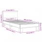 Preview: Bettgestell Grau Sonoma 75x190 cm Holzwerkstoff und Metall