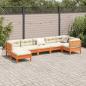 Preview: 7-tlg. Garten-Sofagarnitur mit Kissen Wachsbraun Kiefernholz