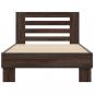 Preview: Bettgestell Braun Eichen-Optik 90x200 cm Holzwerkstoff Metall