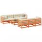 Preview: ARDEBO.de - 8-tlg. Garten-Sofagarnitur Wachsbraun Massivholz Kiefer