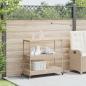 Preview: Barwagen 3 Böden Beige Poly Rattan und Massivholz Akazie