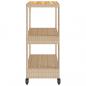 Preview: Barwagen 3 Böden Beige Poly Rattan und Massivholz Akazie