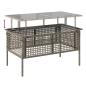 Preview: 4-tlg. Garten-Sofagarnitur mit Kissen Hellgrau Poly Rattan Glas