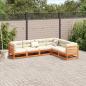 Preview: 6-tlg. Garten-Sofagarnitur Wachsbraun Massivholz Kiefer
