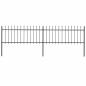 Preview: Gartenzaun mit Speerspitzen Stahl 3,4 x 0,8 m Schwarz