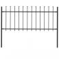 Preview: ARDEBO.de - Gartenzaun mit Speerspitzen Stahl 1,7 x 0,8 m Schwarz