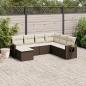 Preview: ARDEBO.de - 7-tlg. Garten-Sofagarnitur mit Kissen Braun Poly Rattan