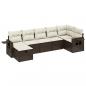 Preview: 7-tlg. Garten-Sofagarnitur mit Kissen Braun Poly Rattan