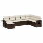 Preview: 8-tlg. Garten-Sofagarnitur mit Kissen Braun Poly Rattan