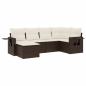 Preview: 6-tlg. Garten-Sofagarnitur mit Kissen Braun Poly Rattan