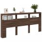 Preview: LED-Kopfteil mit Ablage Braun Eichen-Optik 220x17x102 cm