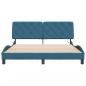 Preview: Bettgestell mit LED-Leuchten Blau 160x200 cm Samt